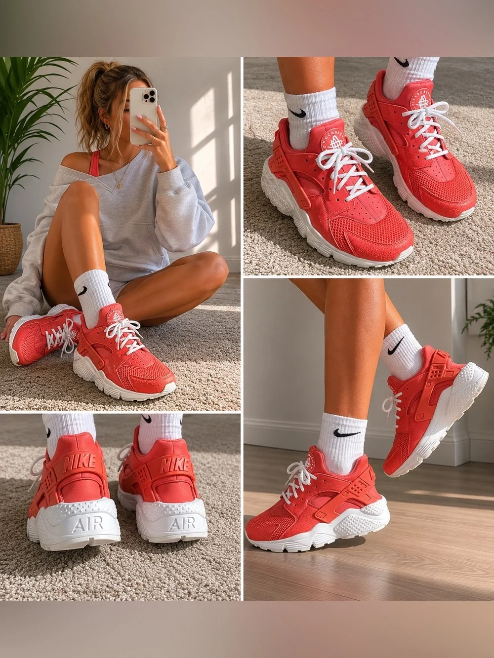Salmon Nike huarache shoes size 10 - Picture 1 of 4